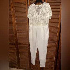 White lace one piece